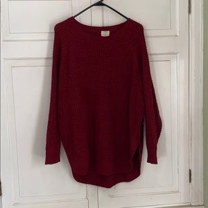 Burgundy scoop neck sweater
